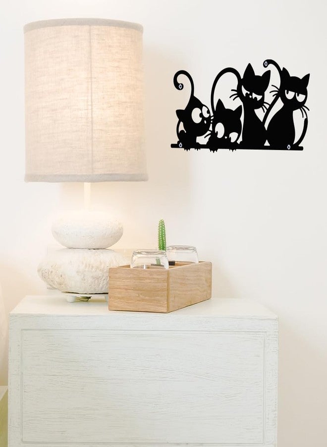 ACRNIGHEET Cat Metal Wall Art Decor Home Wall Decor Minimalist Cute Cat Wall Decor Black Cat Wall Decorations Modern Wall Hanging Decor for Living Room Bedroom Kitchen Garden Black - Image 4